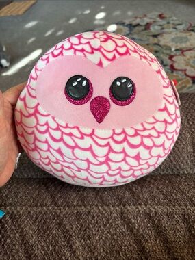 Squishmallows  squish-a boo collection Pink & White Owl Plush Bird